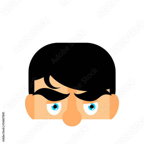 Man Head peeking out. Vector illustration