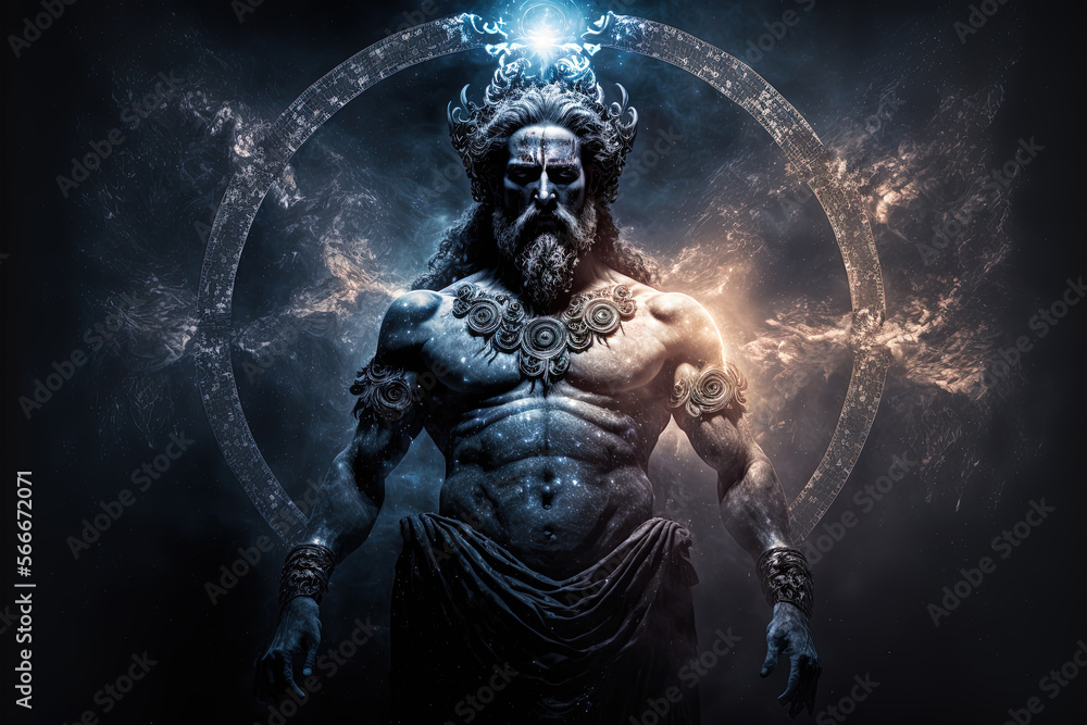 Celestial Zeus. Epic, cosmic greek god. Celestial Zeus. Epic, cosmic greek god.