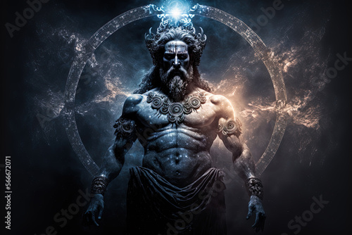 Celestial Zeus. Epic  cosmic greek god.