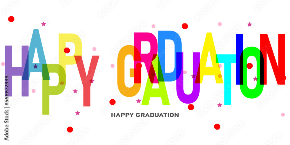Colorful lettering happy graduation