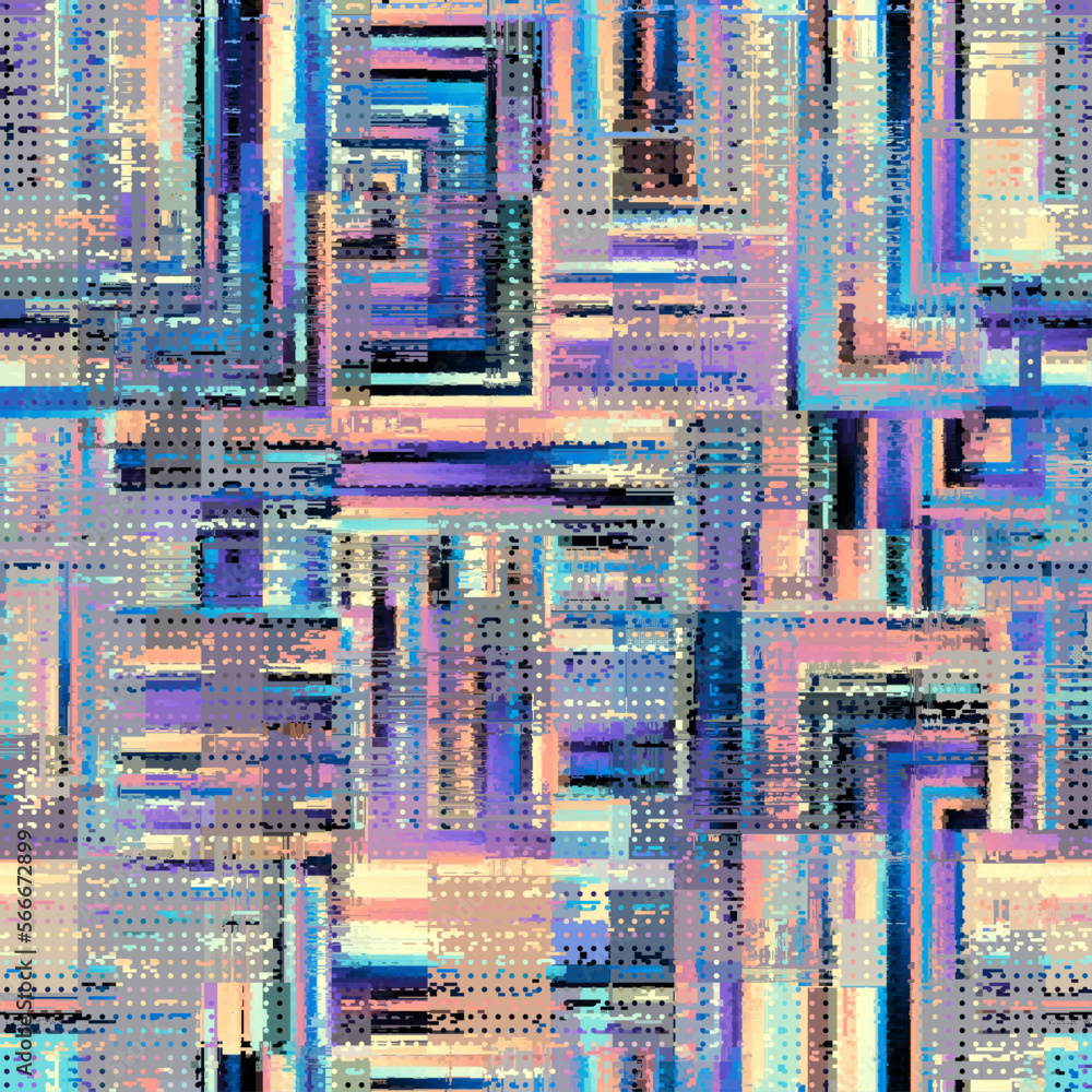 Obraz premium Vector image with imitation of grunge datamoshing texture.