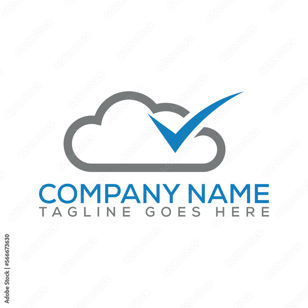 Cloud sign logo design with vector file.