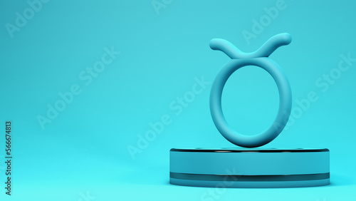 Taurus zodiac sign 3d render
