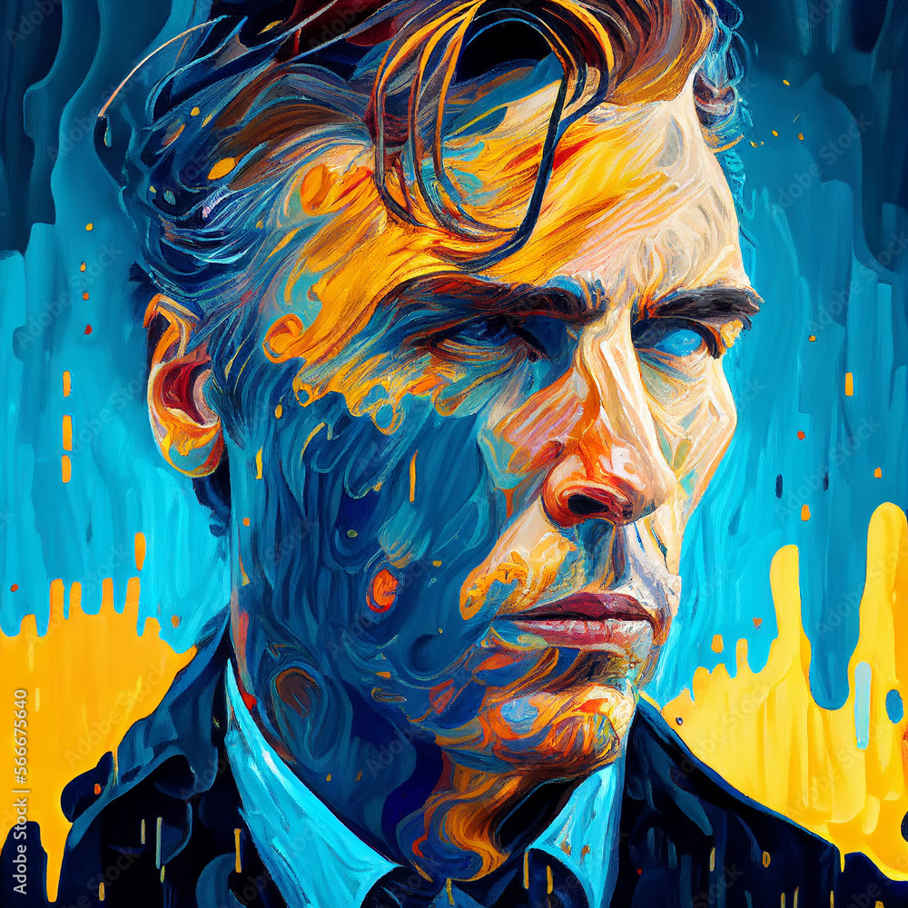male portrait painting, Generative AI