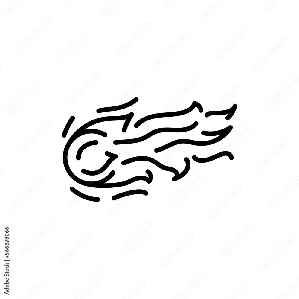 Fireball black line icon. Pictogram for web page Fireball black line icon. Pictogram for web page