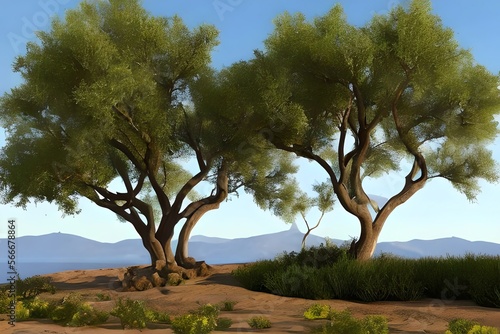 An olive tree. Generative AI