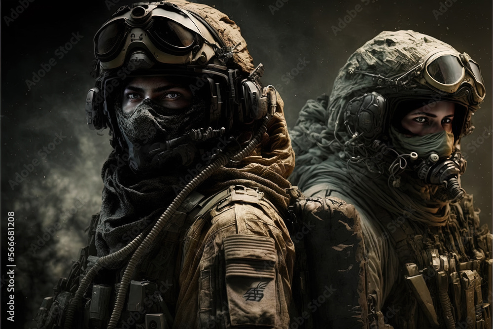 Special forces. Soldiers in the desert Special forces. Soldiers in the desert