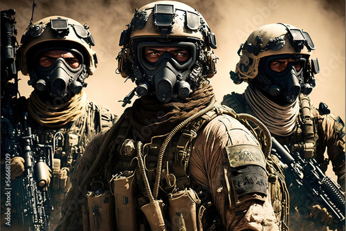 Special forces. Soldiers in the desert © Fabrizio