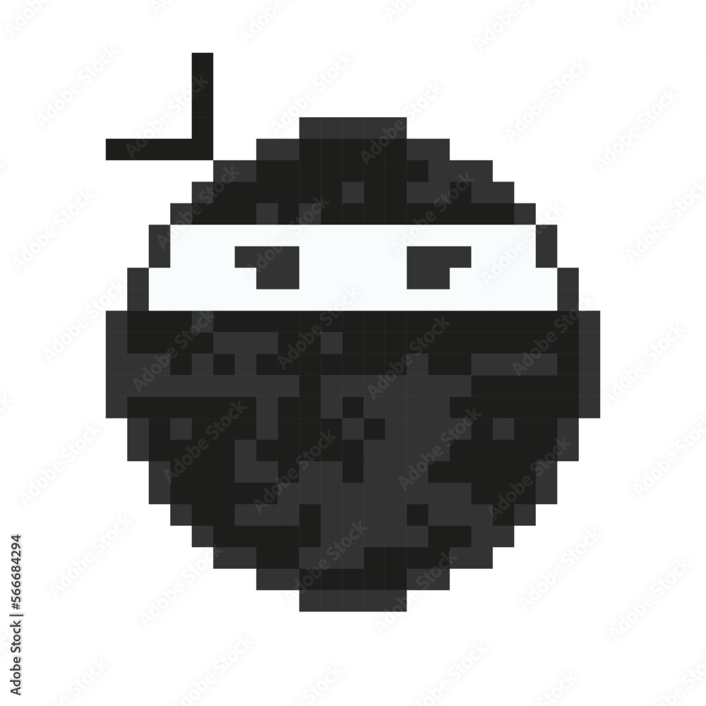 Face ninja. Pixel art emoticons. Vector illustration. Face ninja. Pixel art emoticons. Vector illustration.