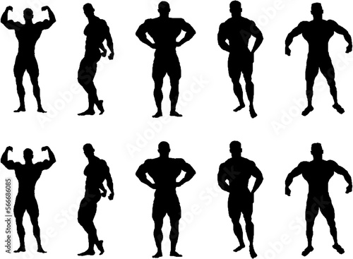 Vector illustration sketch of professional bodybuilding athlete