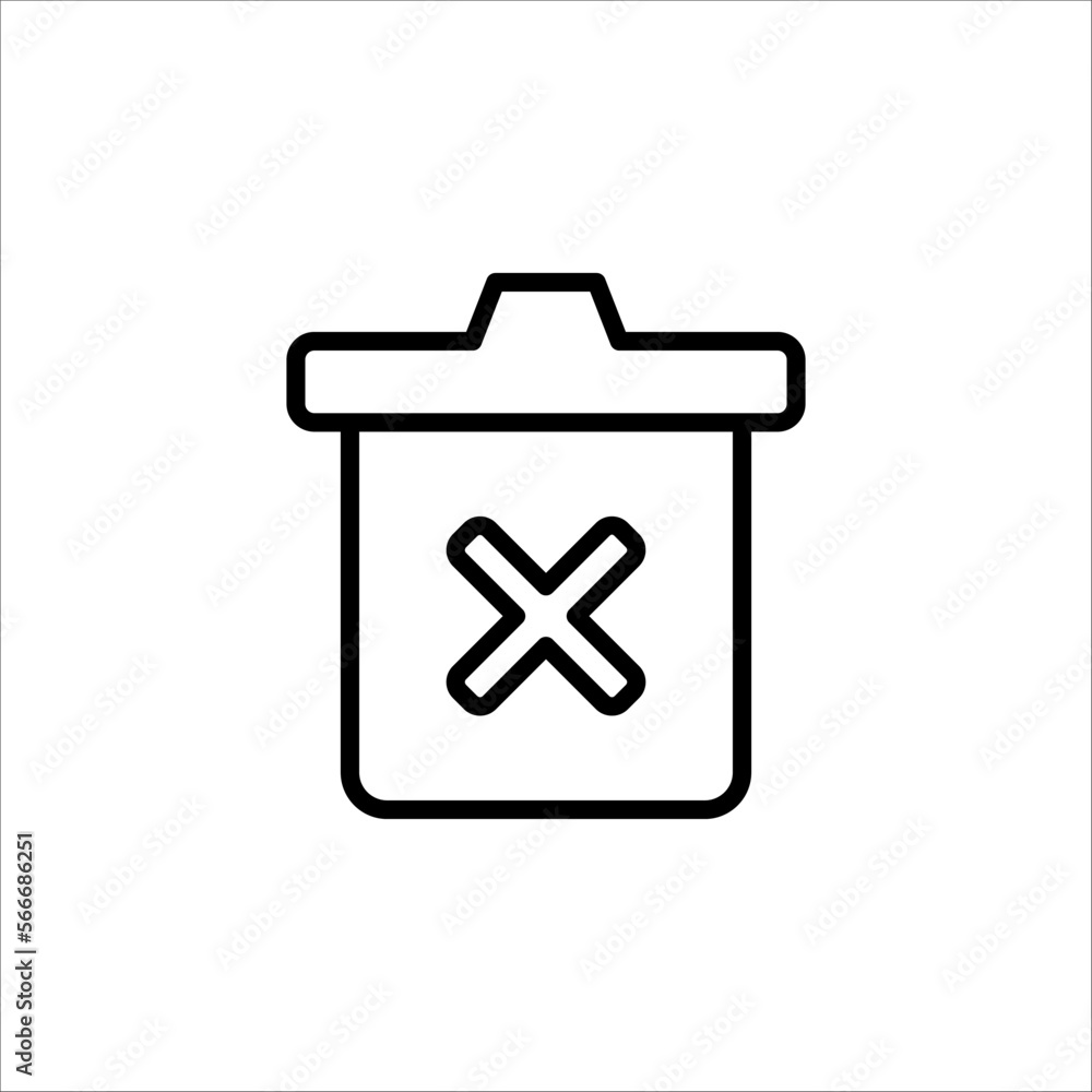 Delete icon, flat design style isolated on white background Delete icon, flat design style isolated on white background