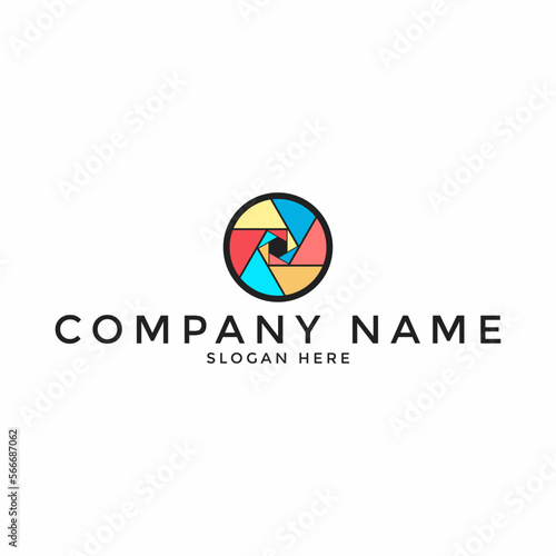 Shutter Photography Logo Design Template Vector Icon