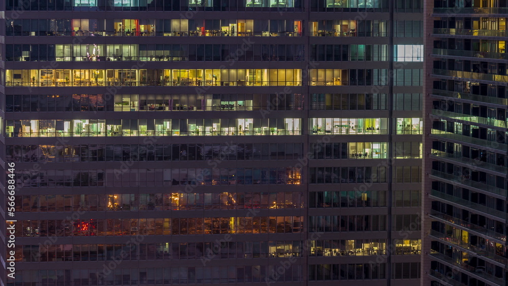 Windows of office buildings night to day , the light from the windows of houses Windows of office buildings night to day , the light from the windows of houses