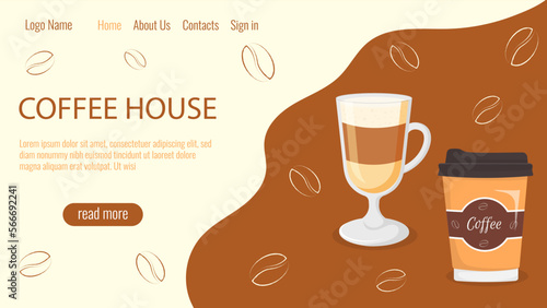 Coffee house web , landing page template.