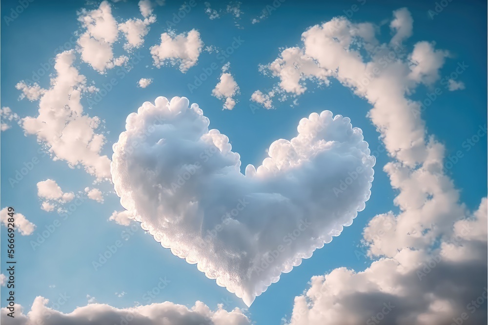 Heartshaped Cloud in blue sky Heartshaped Cloud in blue sky