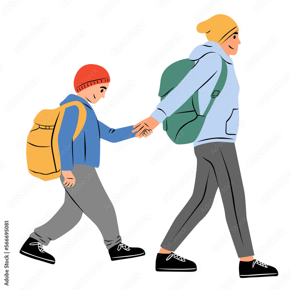 Une mère et son fils en randonnée, femme et enfant, activité de plein air, marche Une mère et son fils en randonnée, femme et enfant, activité de plein air, marche