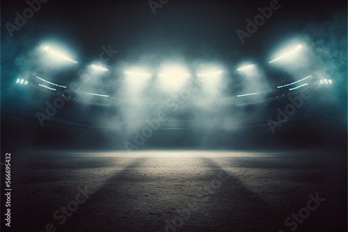 Stadium with lights background for display created with generative AI Fototapet