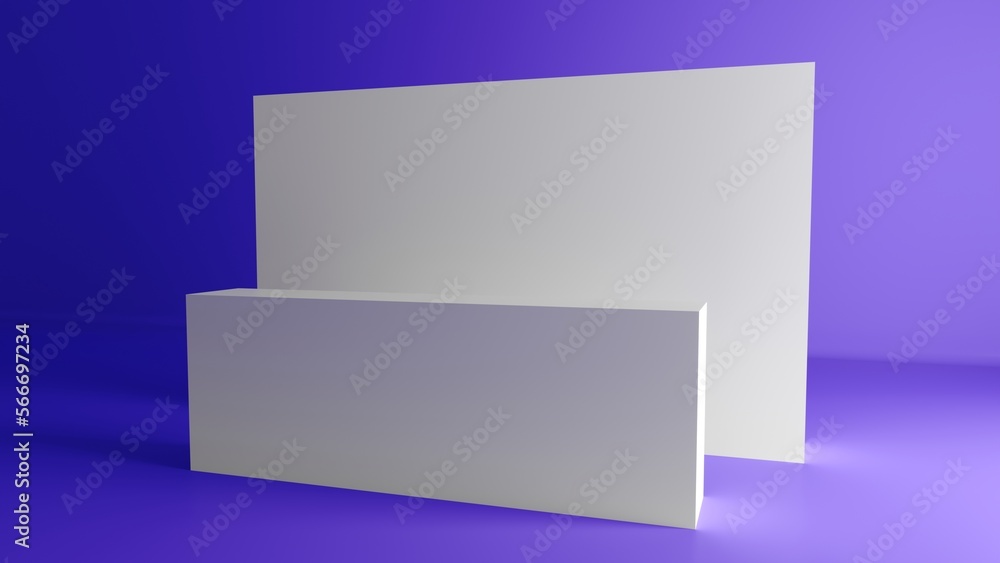Side view of a registration stand. Mockup for evens, exhibitions and presentations. Reception desk, 3d rendering. Side view of a registration stand. Mockup for evens, exhibitions and presentations. Reception desk, 3d rendering.