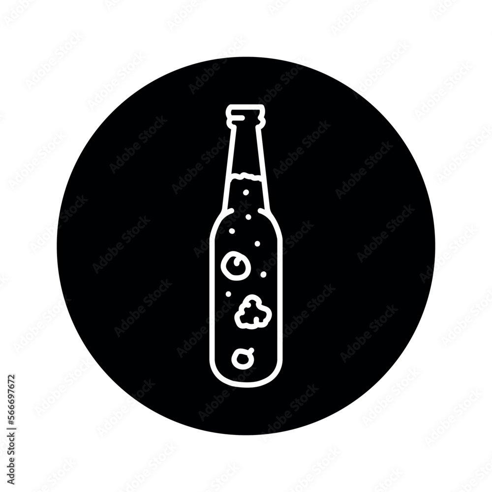 Kombucha homemade tea in bottle color line icon. Japanese fermented Kombucha homemade tea in bottle color line icon. Japanese fermented