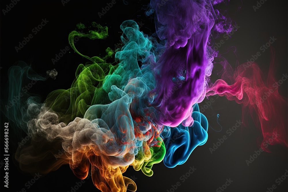 a group of colored smokes on a black background with a black background and a black back ground with a black back ground and a black background with a black back ground. generative ai a group of colored smokes on a black background with a black background and a black back ground with a black back ground and a black background with a black back ground. generative ai