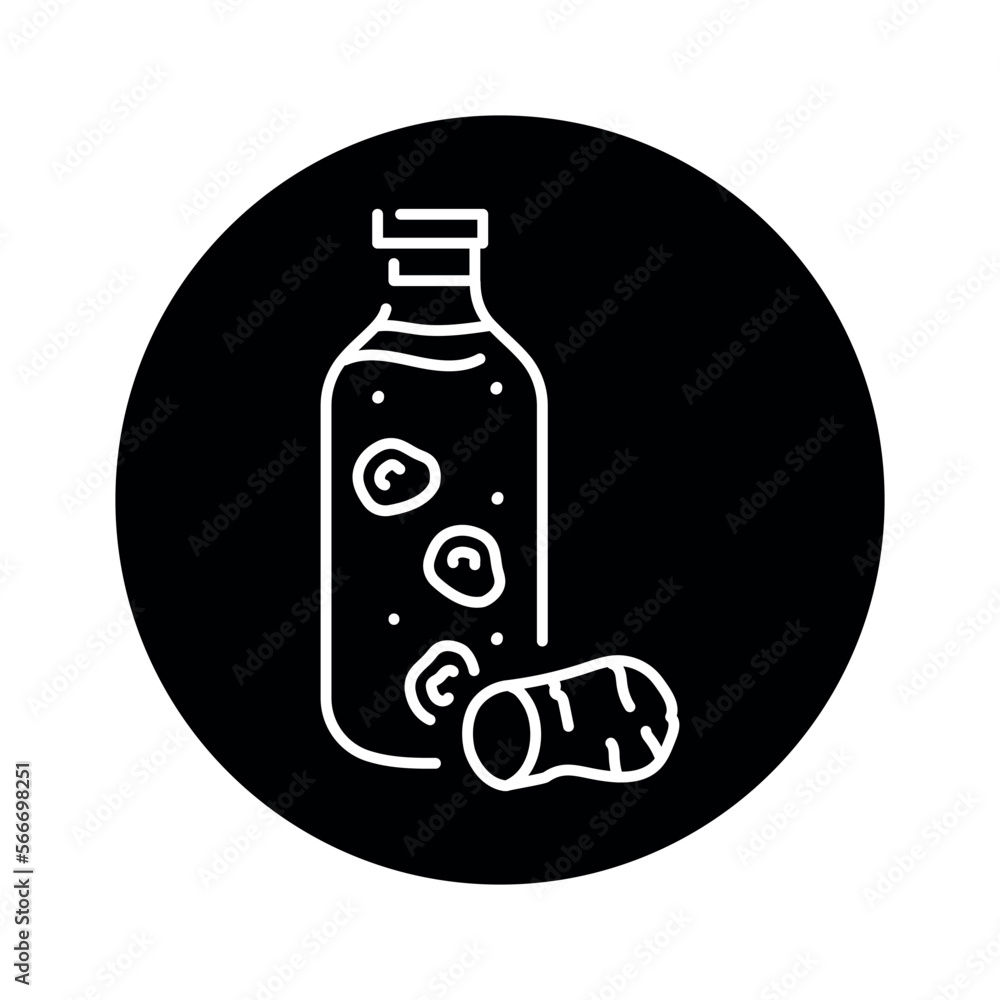 Kombucha homemade tea in bottle color line icon. Japanese fermented Kombucha homemade tea in bottle color line icon. Japanese fermented