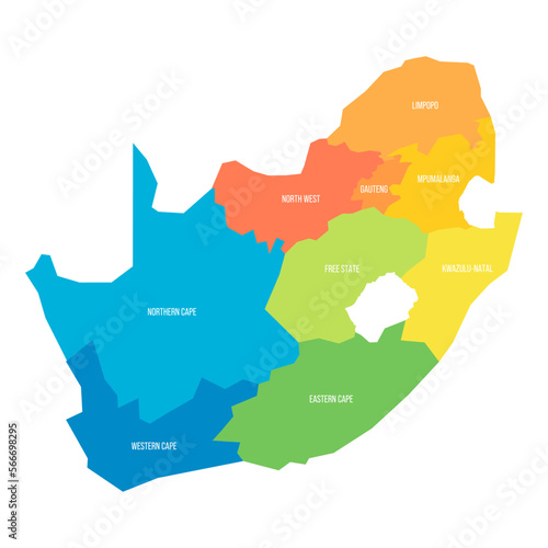 South Africa political map of administrative divisions