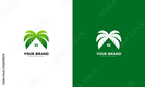 Palm house logo design, vector
