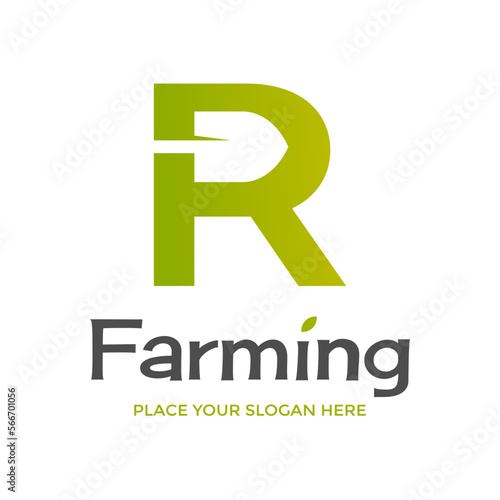 Letter R farm vector logo template. Suitable for nature and agriculture company.