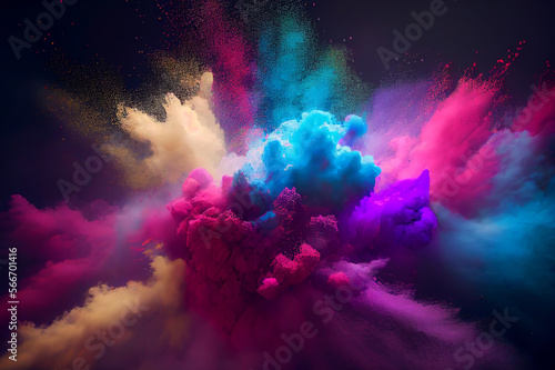 Splash of colour powder, generative ai