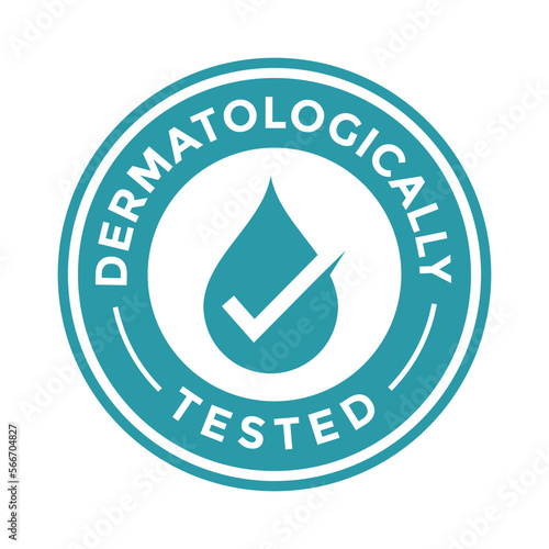 Dermatologically vector badge template. Suitable for product label. photo