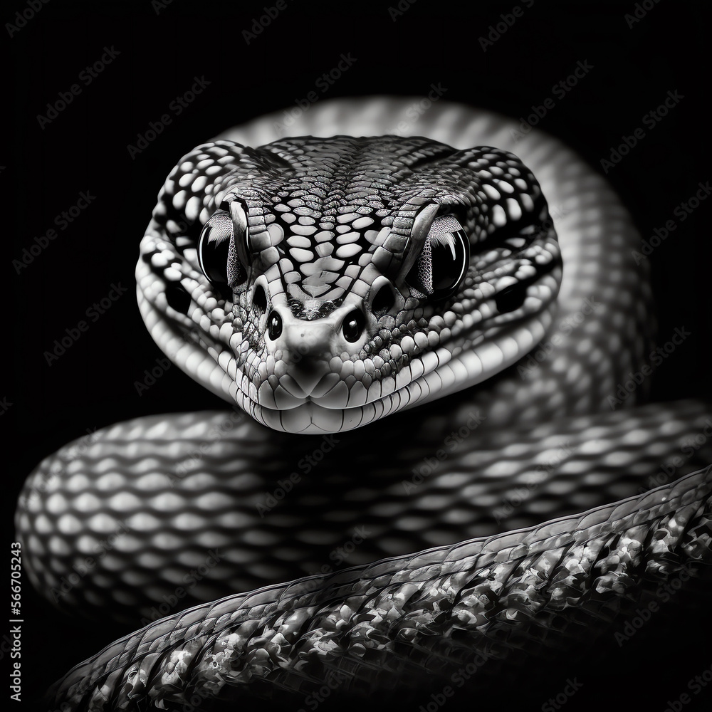 Fototapeta premium viper on a black background