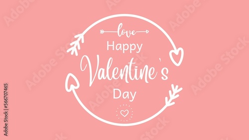 Valentine's day simple background with circle-love arrows and little white love