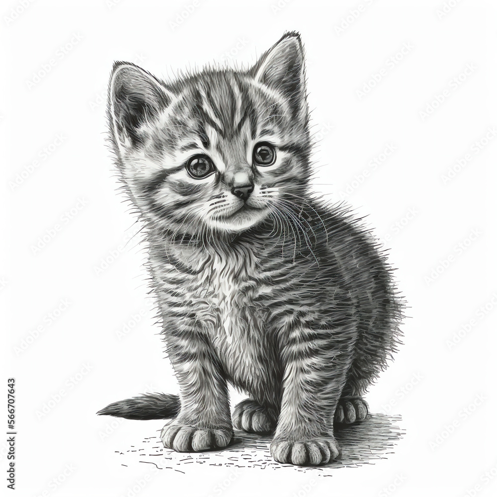 Fototapeta premium british kitten isolated on white
