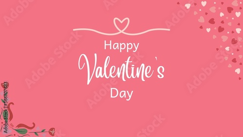 Valentine's pink background with love's corner and love symbol ornaments 