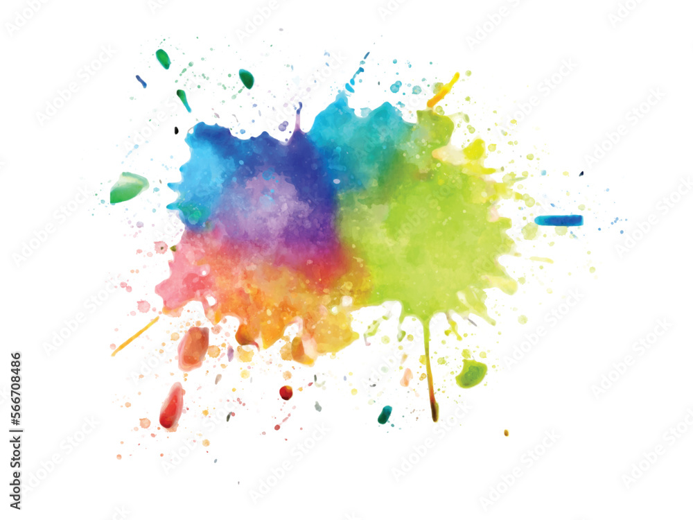 Vector of multicolored blot watercolor splash.