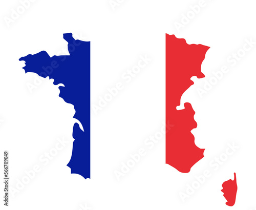 France Map Flag