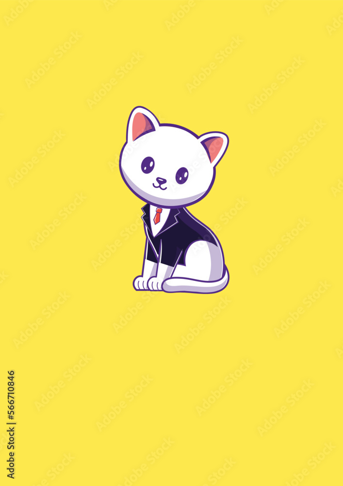 White Cat in a Suite Business Cat White Cat in a Suite Business Cat