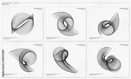Modern blend lines abstract vector set.