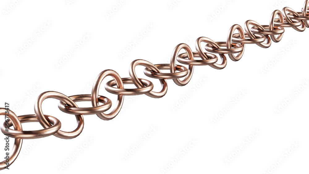 Obraz premium Single colored chain link isolated 3d render