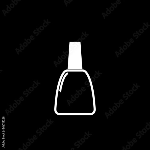 Woman nail bottle icon outline icon isolated on black background.
