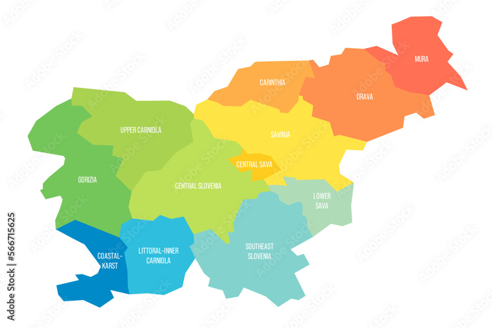 Slovenia political map of administrative divisions