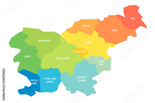 Slovenia political map of administrative divisions