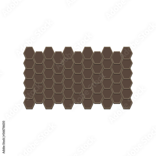 Brown metal shingles for roof vector illustration. Cartoon drawing of metallic profile sheets for house or home roof on white background. Construction, materials concept