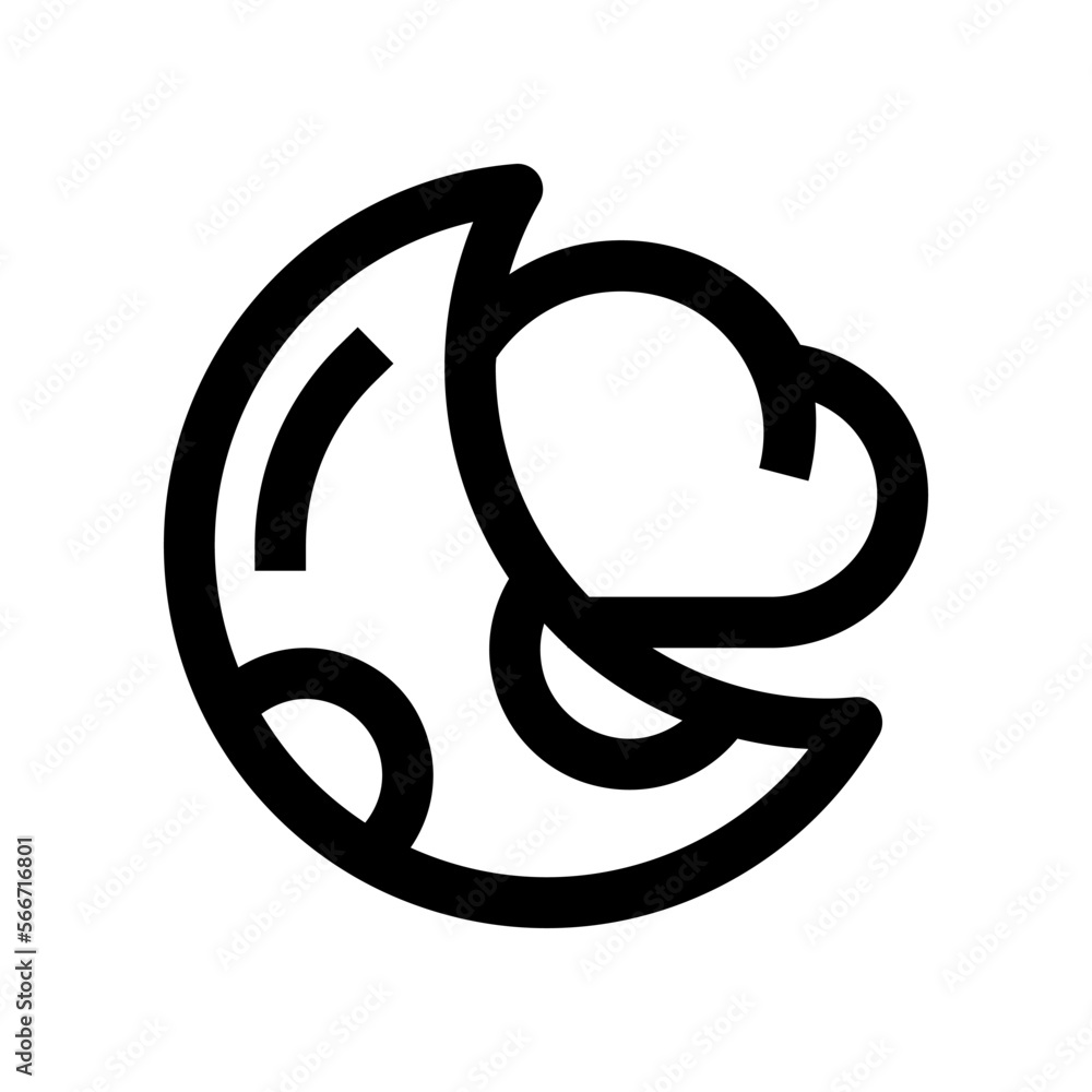 cloudy night icon for your website, mobile, presentation, and logo design.