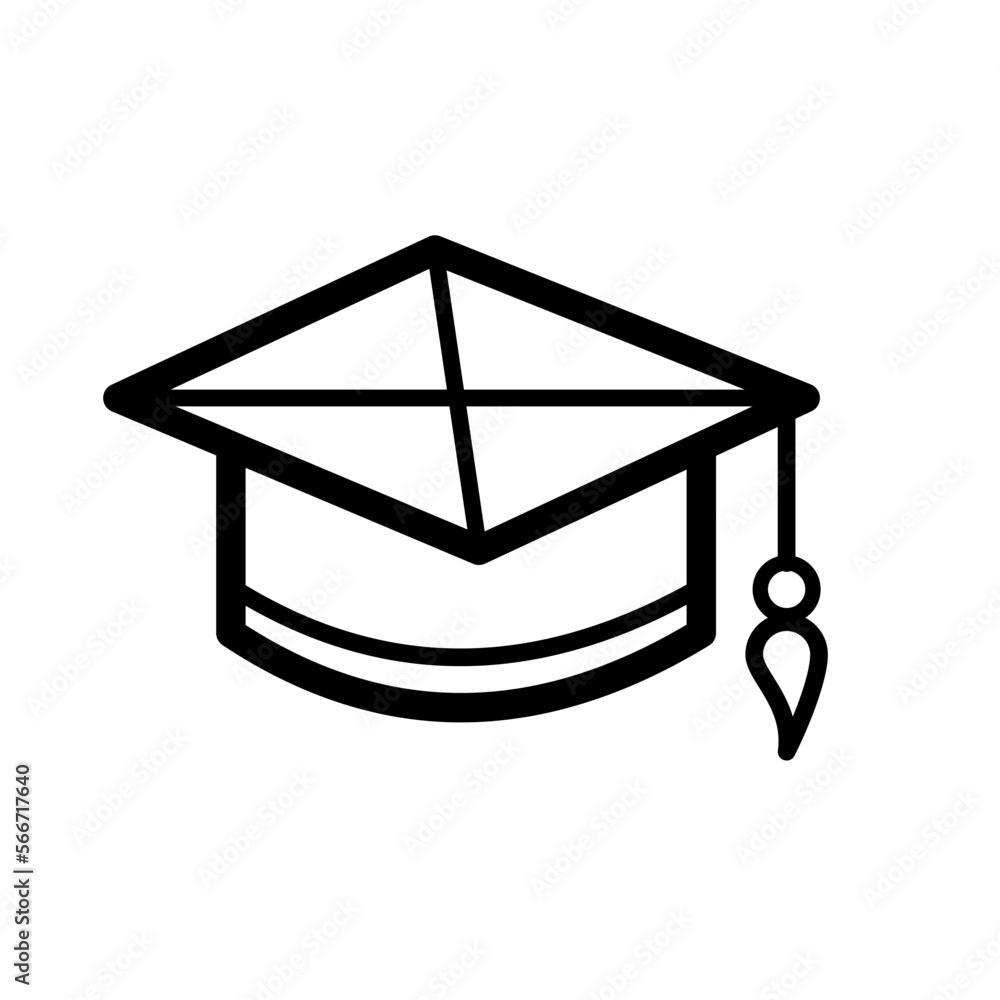 Graduation hat cap icons set. Academic cap. Graduation student cap - vector icon Graduation hat cap icons set. Academic cap. Graduation student cap - vector icon