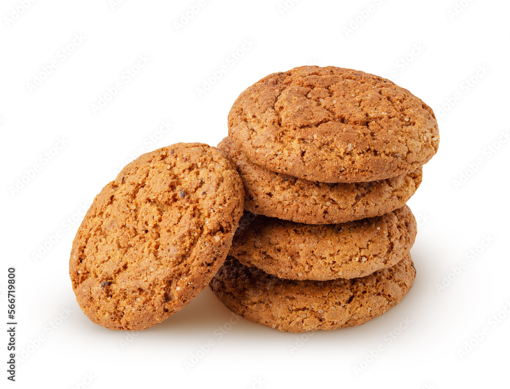 Stack of delicious cookies with chocolate and sugar isolated on white backround with clipping path Stack of delicious cookies with chocolate and sugar isolated on white backround with clipping path