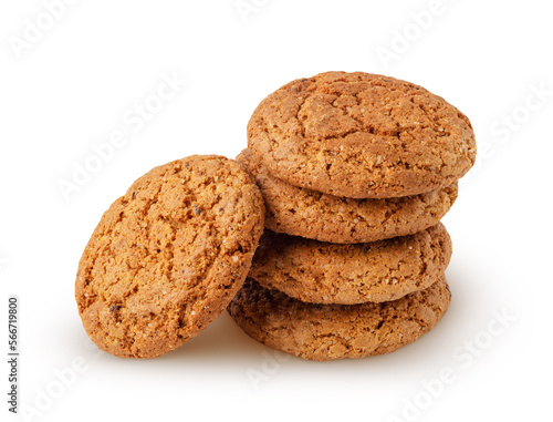 Stack of delicious cookies with chocolate and sugar isolated on white backround with clipping path