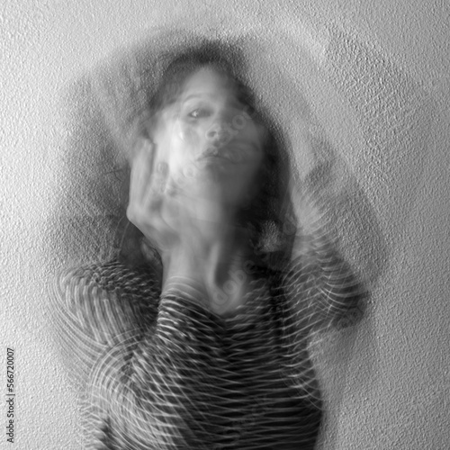 Young woman with mental disorder