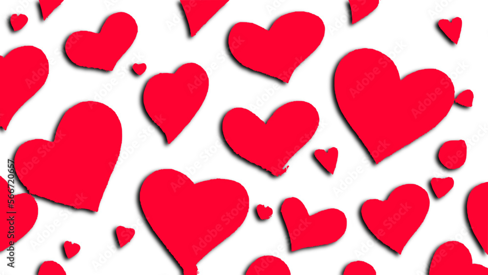 Red Heart on white background