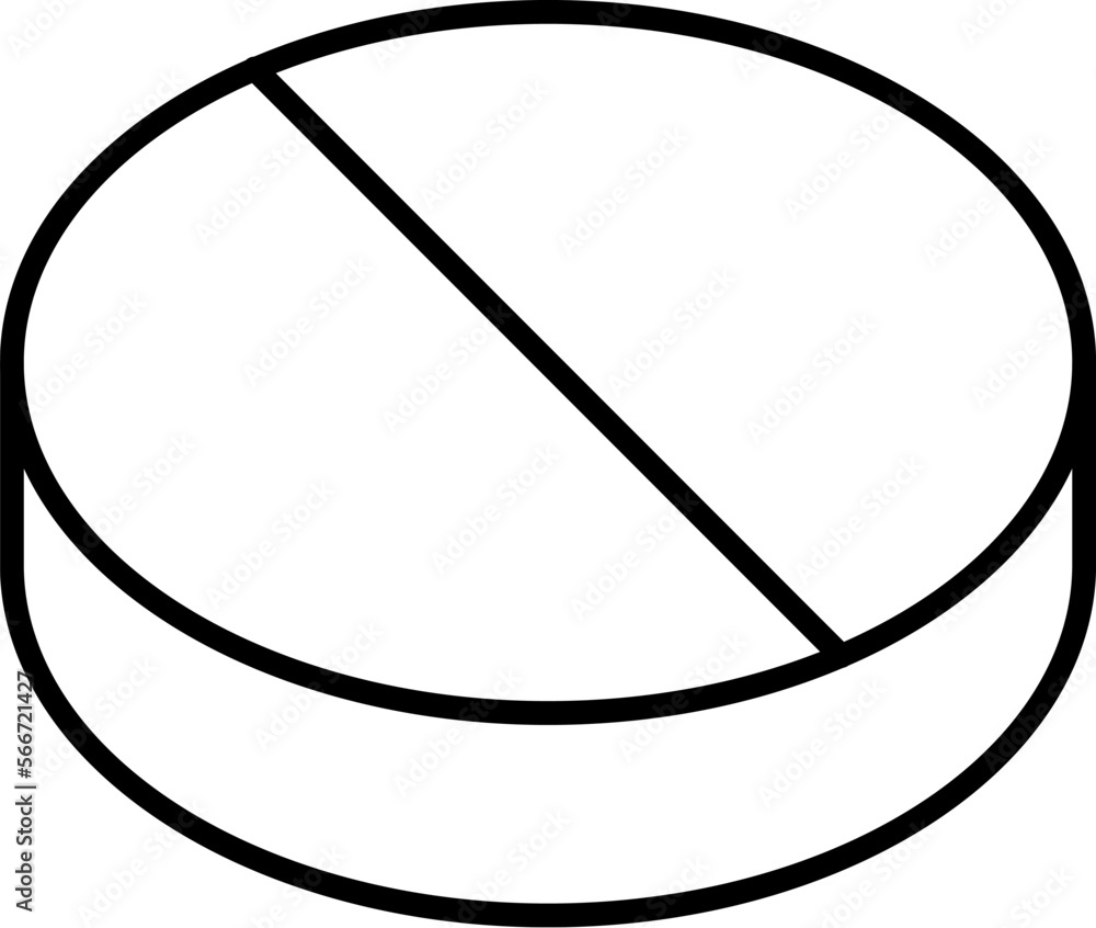 Divisible Tablet Isolated Sign Drawn with Black Line. Vector sign for applications, books, banners, adverts, sites, shops, stores Divisible Tablet Isolated Sign Drawn with Black Line. Vector sign for applications, books, banners, adverts, sites, shops, stores